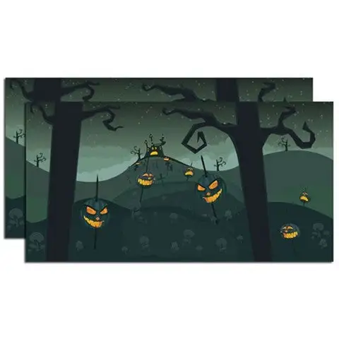 Halloween Village Accessory Backdrop Set Of 2 3 Halloween Village Accessory Backdrop Set Of 2