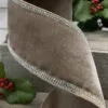 4" X 5 YD Taupe Velvet With Platinum Crystal Trim Ribbon 2 4" X 5 YD Taupe Velvet With Platinum Crystal Trim Ribbon -Christmas decorations Shop 4861204112