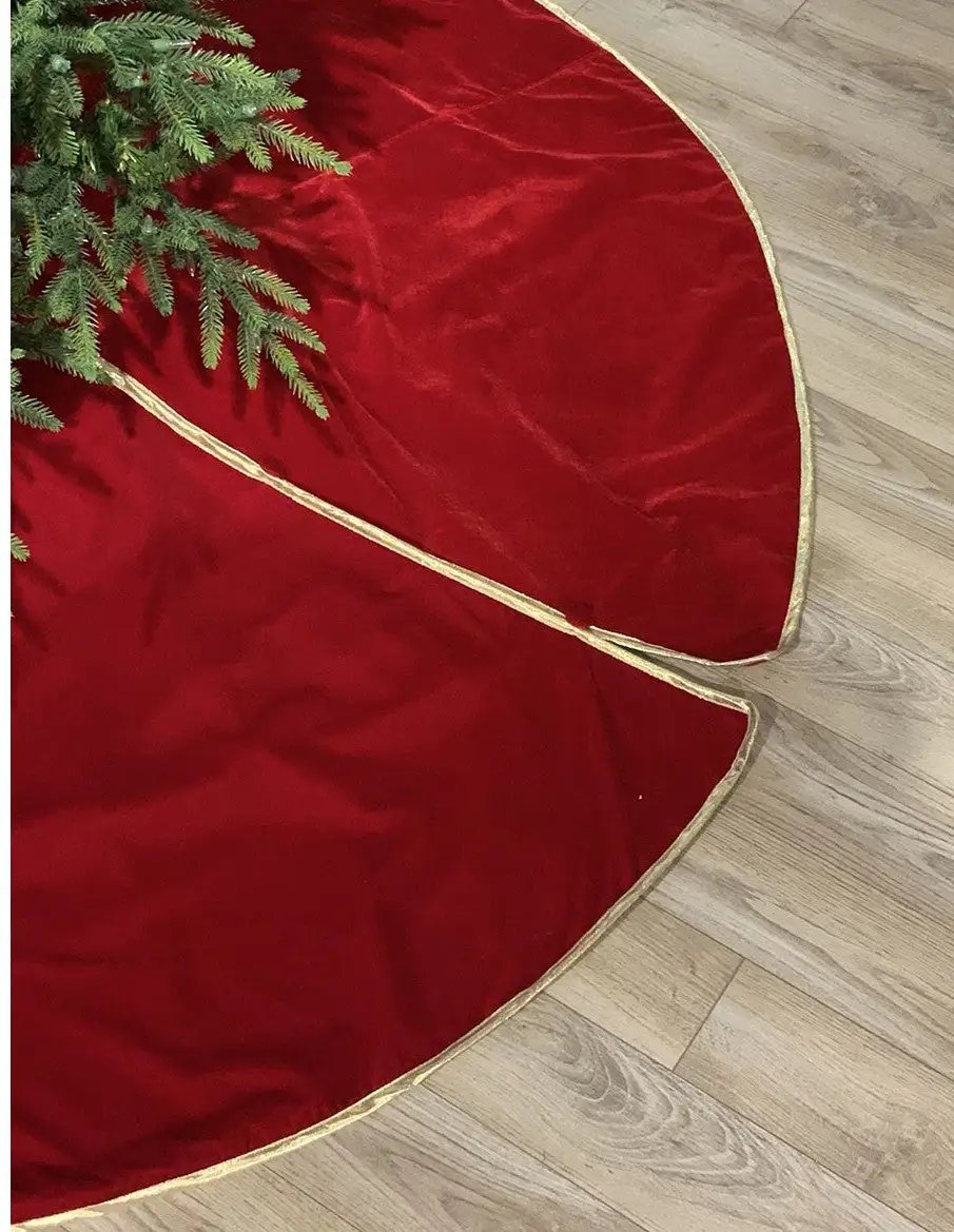 72" Red & Gold Velvet Tree Skirt 3 72" Red & Gold Velvet Tree Skirt