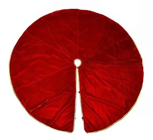 72" Red & Gold Velvet Tree Skirt 5 72" Red & Gold Velvet Tree Skirt - Image 3