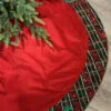 64" Red & Green Hand Beaded Plaid Tree Skirt -Christmas decorations Shop 4861204605