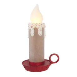 17" Glitter Gingerbread Candle Battery Operated