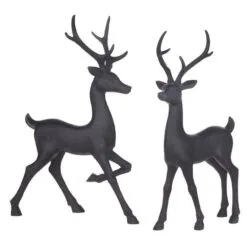 16" Black Reindeer Set Of 2