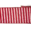 4" X 10 YD Red & White Stripes With Glittered Dots Ribbon -Christmas decorations Shop 4889325219