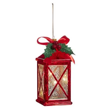 7.5" Battery Operarted Red Lantern Ornament 3 7.5" Battery Operarted Red Lantern Ornament