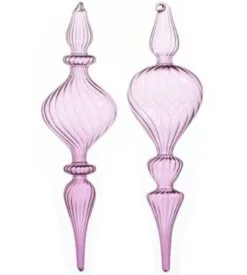 10.5" Purple Assorted Finial Set Of 2