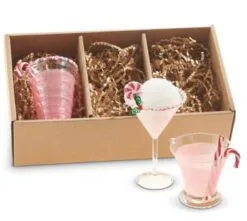 5.25" Peppermint Cocktail Assorted Set Of 3
