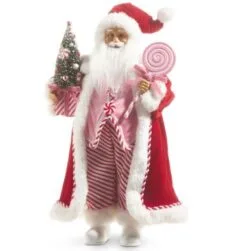 18" Red & Pink Peppermint Santa