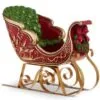 22" Red & Gold Sleigh With Wreath