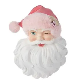 18" Santa Face With Pink Hat