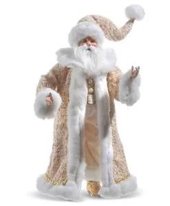 22.5" Gold & White Jacket Santa