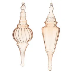 15.5" Cappucino Finial Ornament Assorted Set Of 2
