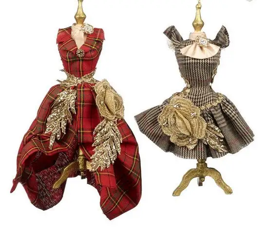 8" Mannequin On Stand Ornament Assorted Set Of 2 3 8" Mannequin On Stand Ornament Assorted Set Of 2