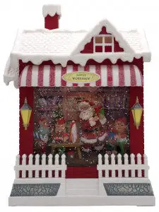 10" Santa's Workshop Battery Operated Lighted Water Globe