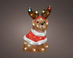 14"" Festive Acrylic Dog With 40 LED Lights