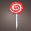 2.5 FT Red Lollipop Swirl Acrylic Outdoor 60LED -Christmas decorations Shop 783523