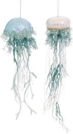 18" Jellyfish Ornament Assorted Set Of 2