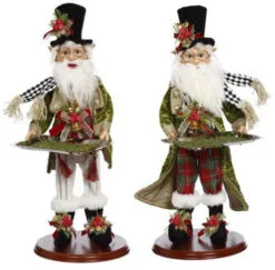 Mark Roberts 20" Eager Elves With Platters Assorted Set Of 2
