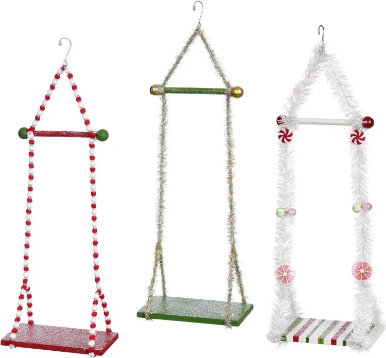 9" X 18" Medium Single Elf Swing Assorted Set Of 3 3 9" X 18" Medium Single Elf Swing Assorted Set Of 3