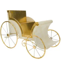 23" X 17.5" Ivory Carriage With Gold Trim