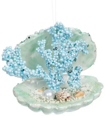 Mark Roberts 4.5" Small Blue Coral Shell Ornament Set Of 4 3 Mark Roberts 4.5" Small Blue Coral Shell Ornament Set Of 4