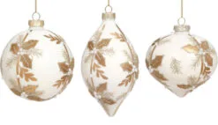 Mark Roberts 5" Ivory & Gold Hollyberry Assorted Ornament Set Of 6