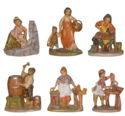 5" Working Peasants Assorted Set Of 6