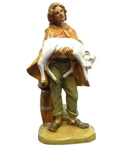 12" Peasant Man With Lamb Figurine 3 12" Peasant Man With Lamb Figurine