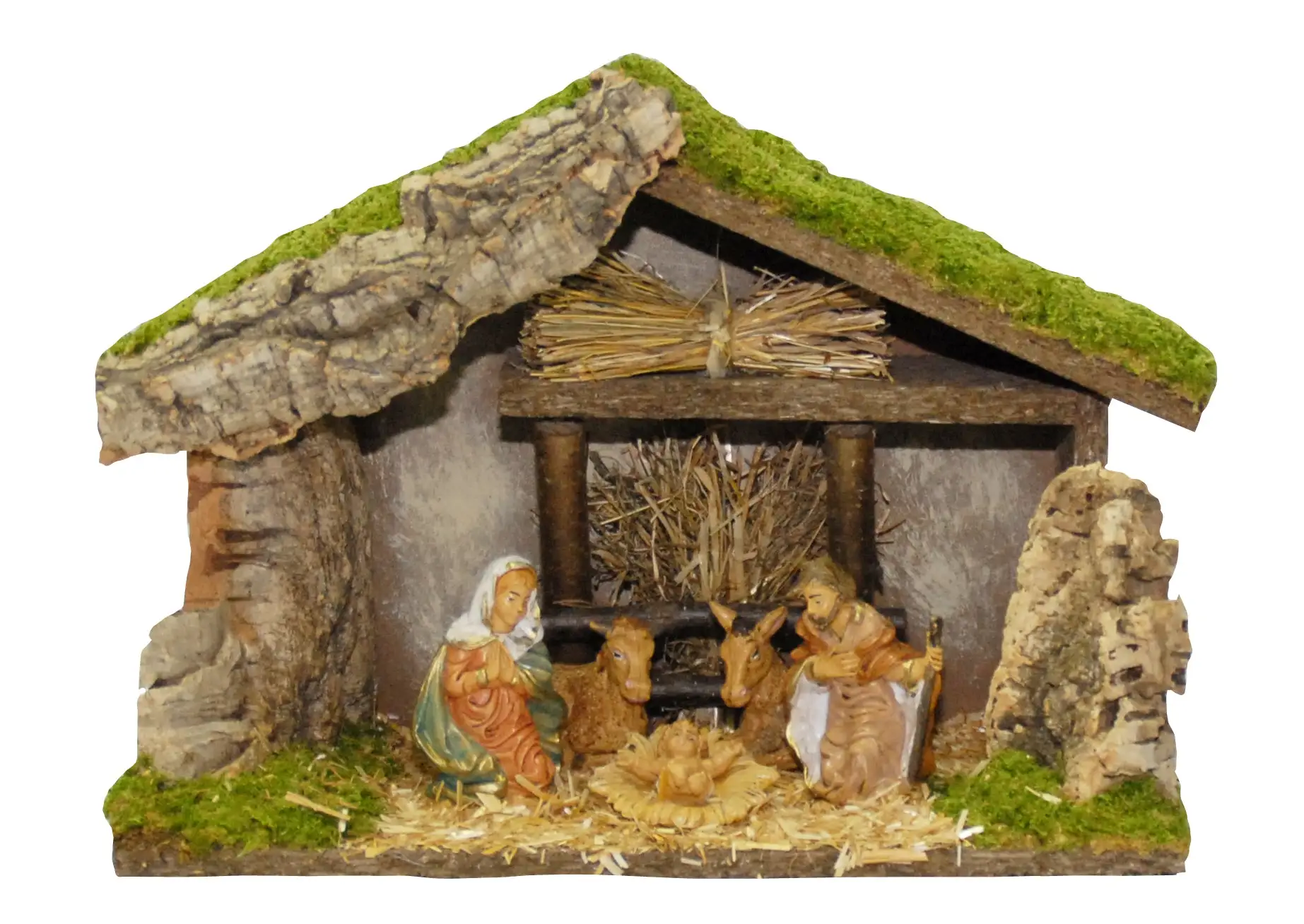 13" X 6" X 9" Stable With Holy Family 3 13" X 6" X 9" Stable With Holy Family