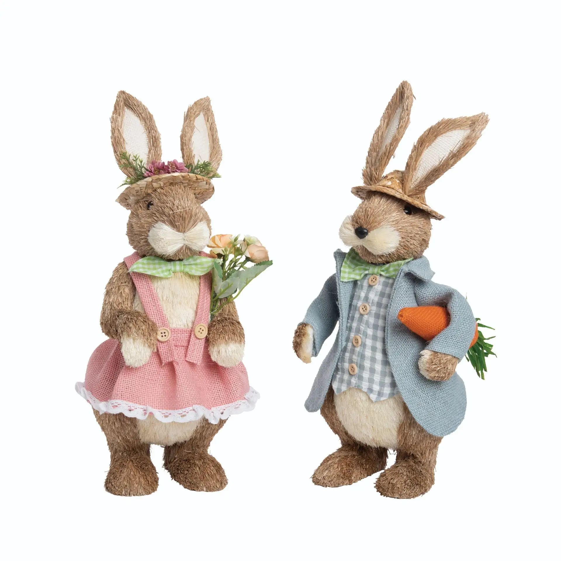 17" Sisal Easter Garden Bunny Assorted Set Of 2 3 17" Sisal Easter Garden Bunny Assorted Set Of 2