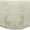 48" Gold Reindeer & Tree Applique Tree Skirt 2 48" Gold Reindeer & Tree Applique Tree Skirt -Christmas decorations Shop 8613136084