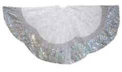 60" Silver Sequin Edge Tree Skirt