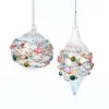 3" Multicolor Beaded Ornament Set Of 6 -Christmas decorations Shop 8613140261
