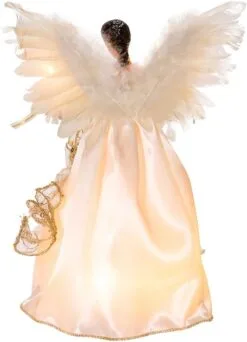 12" Gold Angel Tree Topper With 10 Lights -Christmas decorations Shop 8613143681D