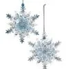 5.5" Blue & Clear Snowflake Ornament Set Of 12 -Christmas decorations Shop 8613181742