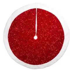 54" Red Sequin Tree Skirt With White Border 7 54" Red Sequin Tree Skirt With White Border -Christmas decorations Shop 8613182986a