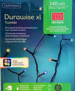 60 FT 240 LED Multicolor Light Black Wire 8 Function Twinkle Battery Operated -Christmas decorations Shop 8711277106198