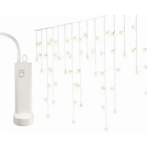 23 FT Warm White 192 LED Icicle 8 Function Twinkle Battery Operated 3 23 FT Warm White 192 LED Icicle 8 Function Twinkle Battery Operated