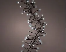 44 FT Cluster 1512 LED Cool White Green Wire 8 Function Twinkle