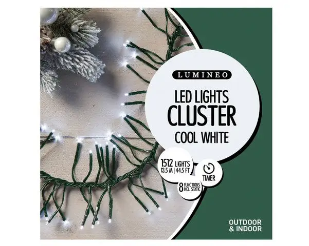 44 FT Cluster 1512 LED Cool White Green Wire 8 Function Twinkle 6 44 FT Cluster 1512 LED Cool White Green Wire 8 Function Twinkle - Image 4