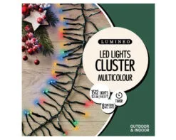 44 FT Cluster 1512 LED Multicolor Green Wire 8 Function Twinkle -Christmas decorations Shop 8718533203790web