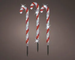 2 FT 90 LED Cool White Acrylic Outdoor Candy Canes 120V