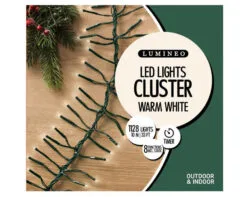 33 FT Cluster 1128 LED Warm White Green Wire 8 Function Twinkle 9 33 FT Cluster 1128 LED Warm White Green Wire 8 Function Twinkle -Christmas decorations Shop 8718533387612WEB