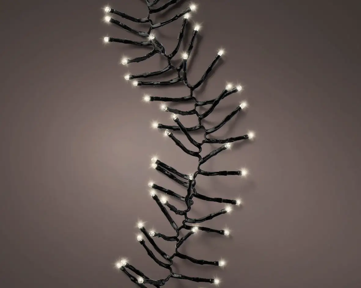 7 FT Cluster 192 LED Warm White Black Wire 8 Functions Battery Operated 3 7 FT Cluster 192 LED Warm White Black Wire 8 Functions Battery Operated
