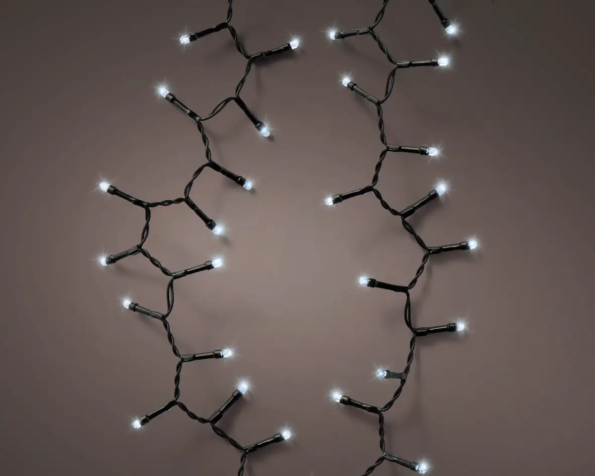 16 FT 192 LED Cool White Black Wire 8 Function Twinkle Battery Operated 3 16 FT 192 LED Cool White Black Wire 8 Function Twinkle Battery Operated