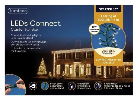 16 FT Cluster Starter Set Warm White With 1 String Of 500 LED Lights 4 16 FT Cluster Starter Set Warm White With 1 String Of 500 LED Lights - Image 2