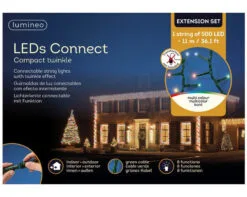 36 FT Compact Extension Set Multi With 1 String Of 500 LED Lights -Christmas decorations Shop 8718533974027WEB