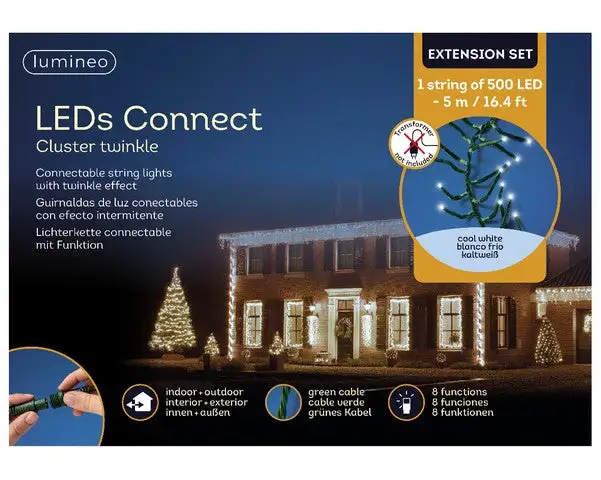 16 FT Cluster Extension Set Cool White With 1 String Of 500 LED Lights 5 16 FT Cluster Extension Set Cool White With 1 String Of 500 LED Lights - Image 3