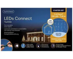 24 FT Icicle Starter Set Cool White With 1 String Of 250 LED Lights -Christmas decorations Shop 8718533974126WEB