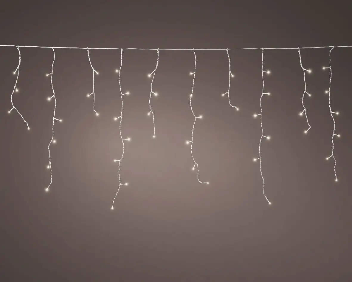 24 FT Icicle Starter Set Warm White With 1 String Of 250 LED Lights 3 24 FT Icicle Starter Set Warm White With 1 String Of 250 LED Lights